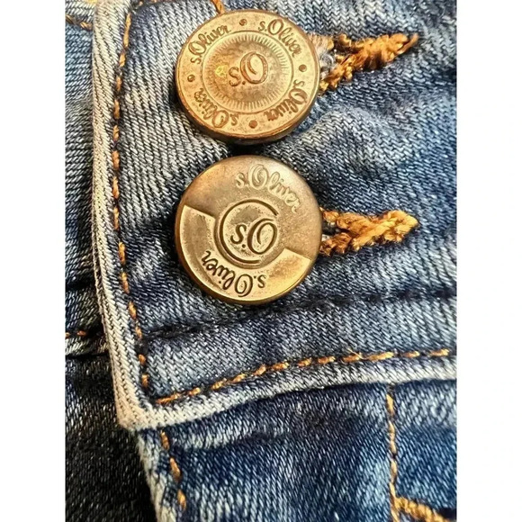 S.OLIVER WOMENS MID RISE DISTRESSED SHAPE SKINNY JEANS SIZE 29 /31 - Picture 4 of 8